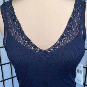 Lauren Navy Lightweight Sweater Dress with Navy Slip S